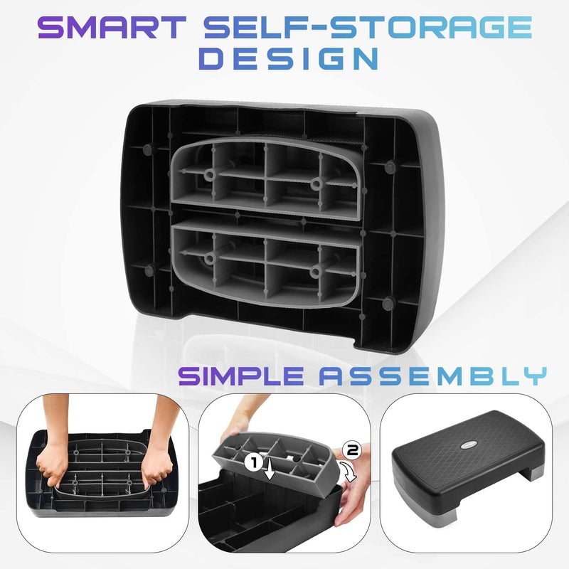 Yes4All 18.9" Aerobic Exercise Step Platform with 2 Risers, Adjustable Height Workout Stepper 3" 5.1" for Home Gym - Image 4